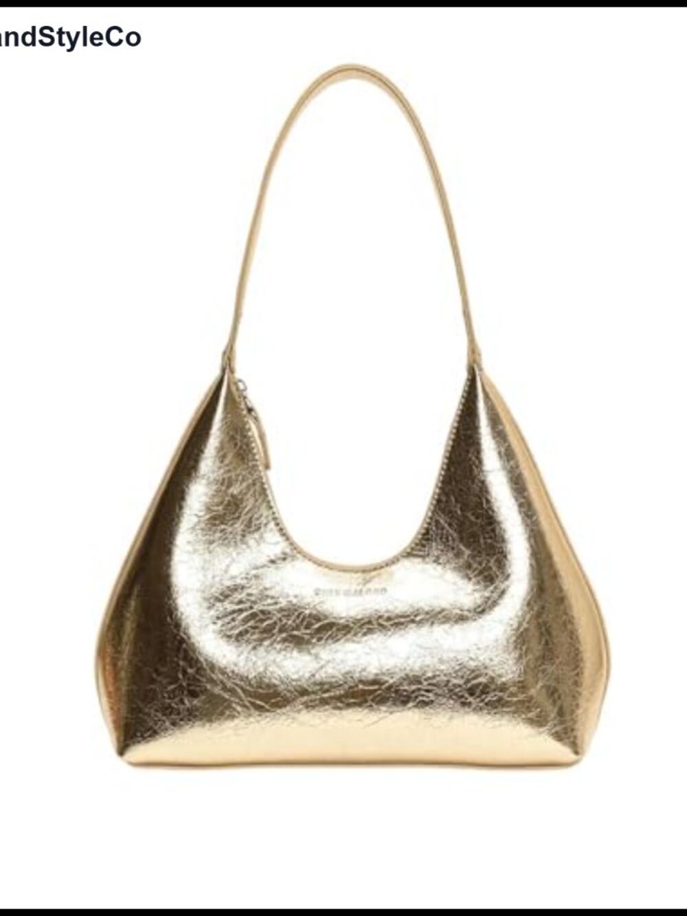 Metallic Vegan Leather Shoulder Bag Top Handle Zip Purse